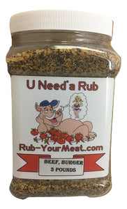 RYM Beef & Hamburger Rub- 3 Pounds - Resealable - Shipping Included